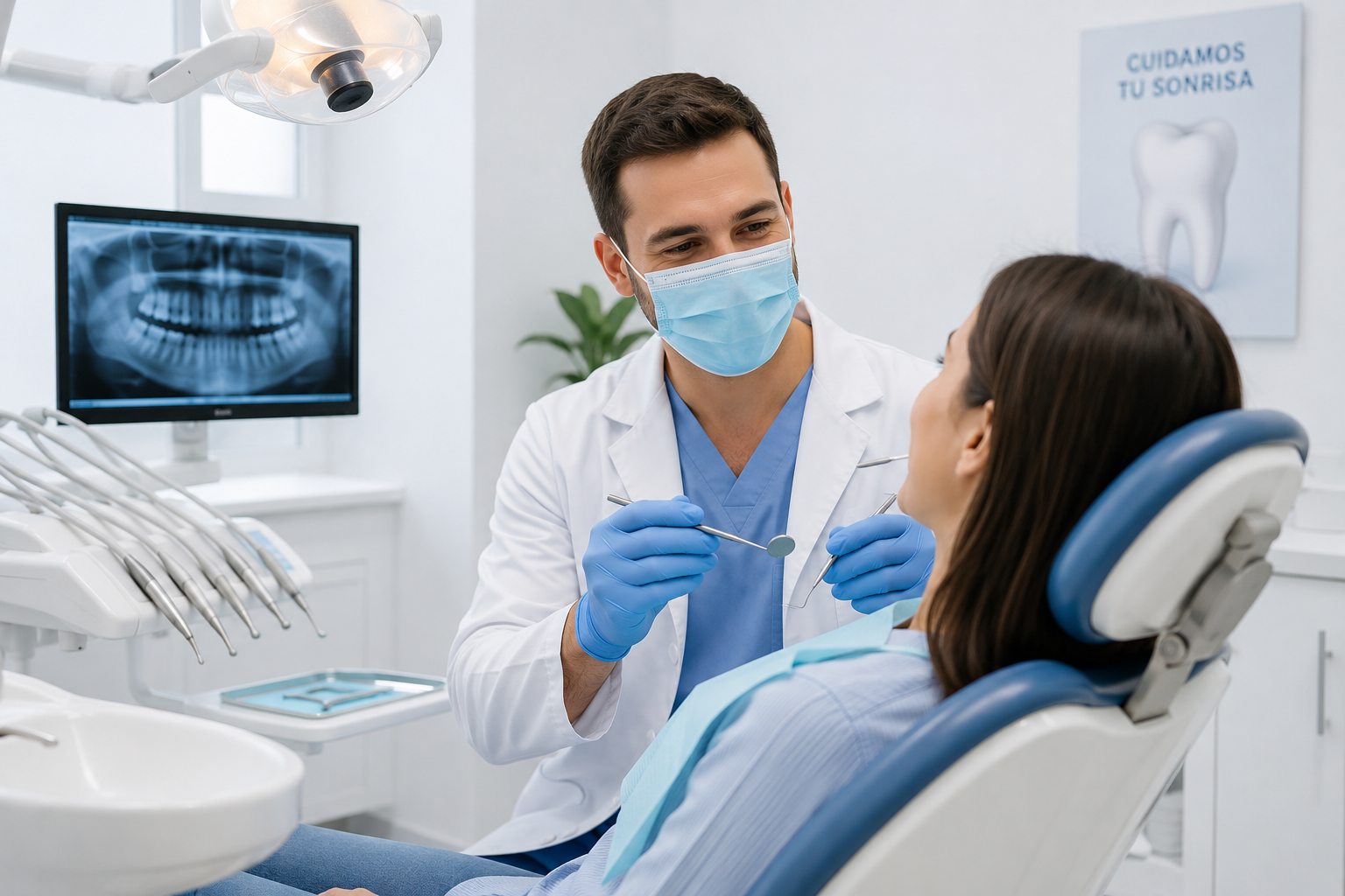 Paciente siguiendo los cuidados después de una endodoncia en Madrid
